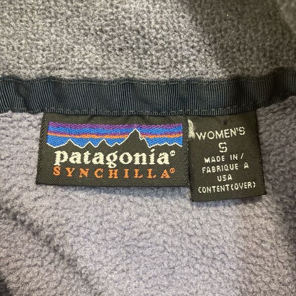 Vintage Patagonia Women’s Small Synchilla Polar Basin Jacket Full Zip Lavender - Picture 5 of 9